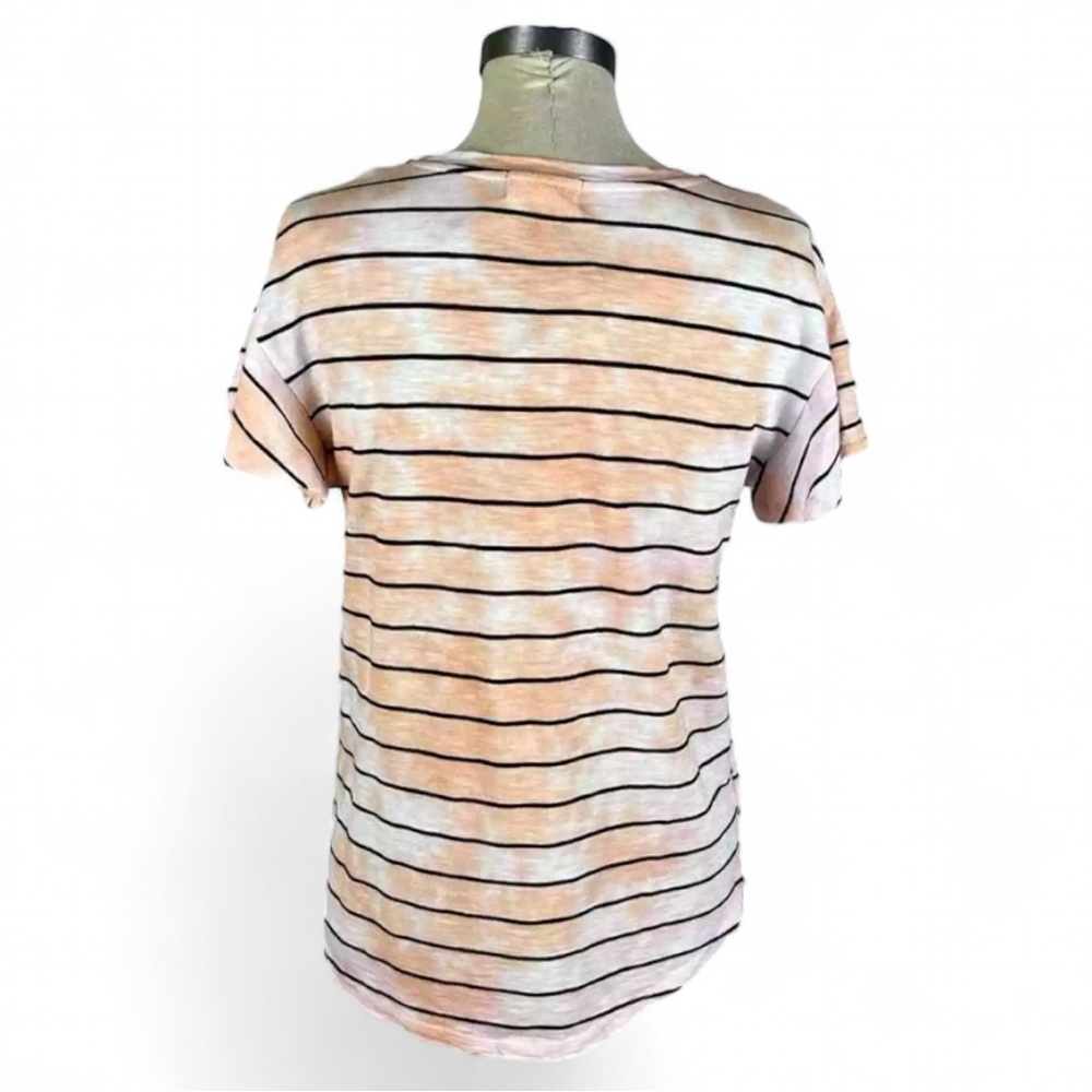 t.la Anthropologie Tie Dye Print Striped Short Sleeve Crewneck T-Shirt - Picture 2 of 11